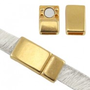 DQ metal magnetic clasp 17x8mm for 5mm Flat cord Gold